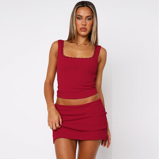 Damen Slim Fit Kleid mit Spitzenakzenten EB