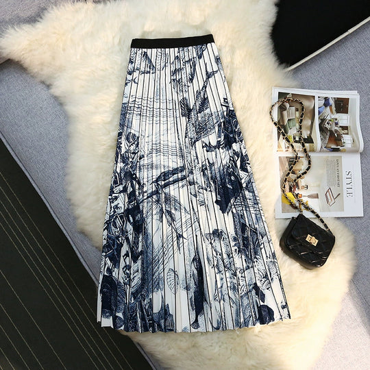 Damen Plisseerock mit eleganter Farbverlauf-Optik und weitem Schnitt EB