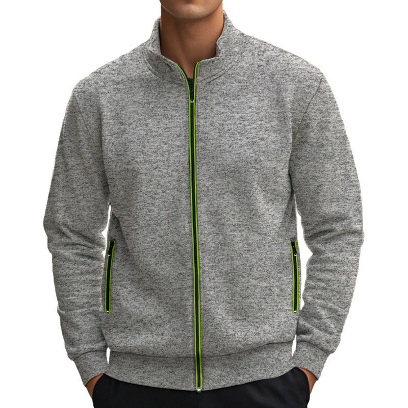 Herren Sweatjacke mit hohem Kragen und praktischen Reißverschlusstaschen EB