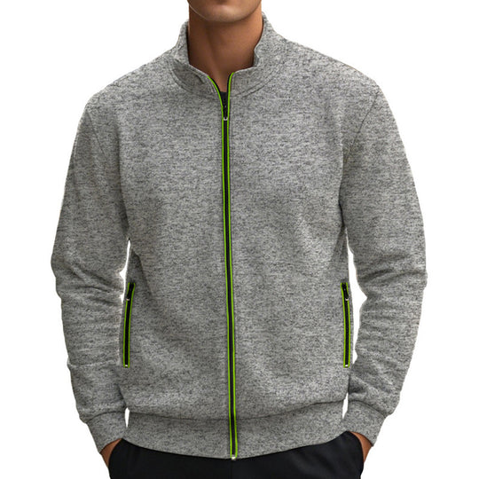 Herren Sweatjacke mit hohem Kragen und praktischen Reißverschlusstaschen EB