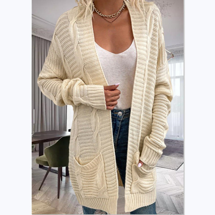 Damen Strickcardigan mit strukturiertem Design und großen Taschen EB