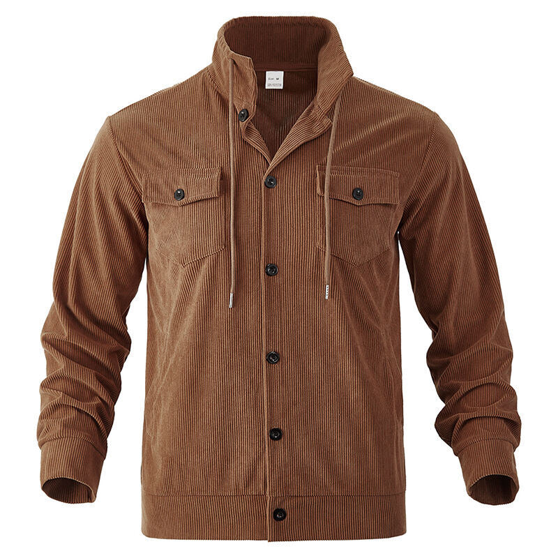 Herren Cordjacke mit vertikaler Struktur und praktischen Brusttaschen EB