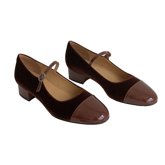 Damen Elegante Ballerinas mit verstellbarem Riemen und glänzender Oberfläche EB