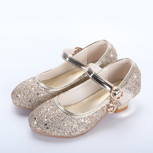 Mädchen Glitzernde Mary Jane Schuhe mit dekorativer Schnalle EB