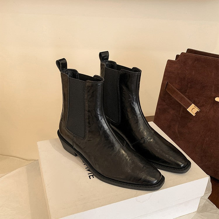 Damen Chelsea Boots mit elastischen Seiteneinsätzen und weicher Lederoberfläche EB