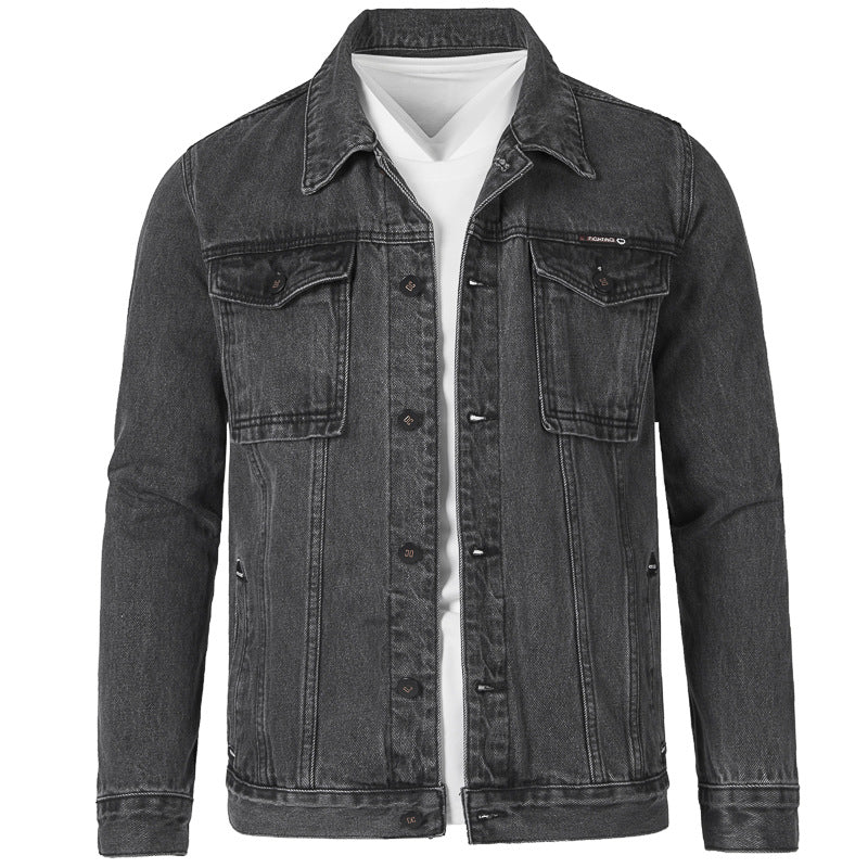 Herren Jeansjacke im modernen Slim-Fit Design mit praktischen Taschen und robusten Nieten EB