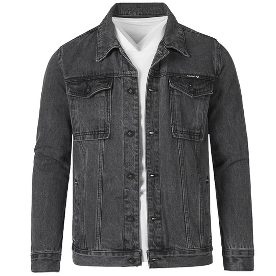 Herren Jeansjacke im modernen Slim-Fit Design mit praktischen Taschen und robusten Nieten EB