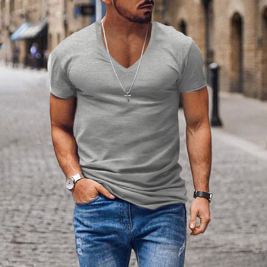 Herren lässiges V-Ausschnitt T-Shirt EB