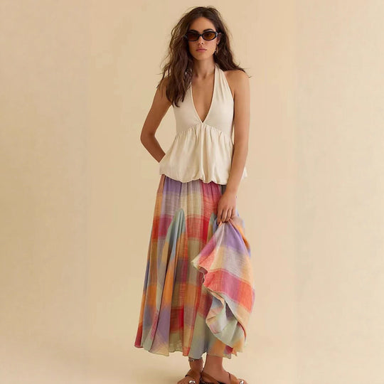 Damen Midirock mit farbenfrohem geometrischem Muster EB