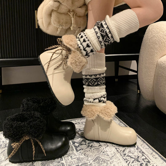 Damen Winterstiefel mit kuscheligem Innenfutter und modischer Schnürung EB