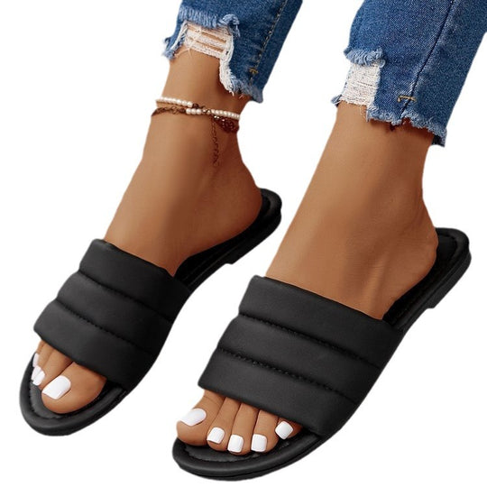 Damen elegante Clogs mit breiten, geflochtenen Riemen EB
