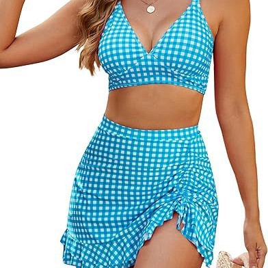 Damen Bikini-Set mit Wickelrock und V-Ausschnitt EB