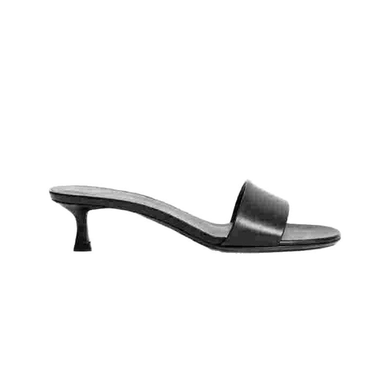Damen flache Mules mit breiten Riemen EB