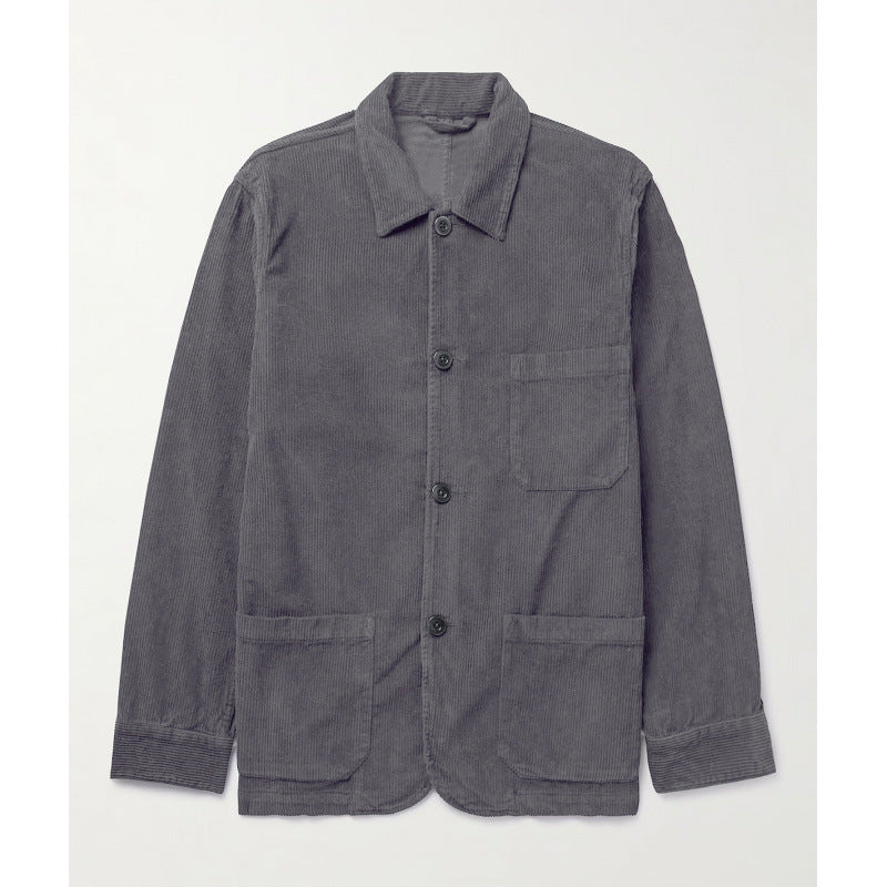 Damen lässige Cordjacke mit praktischen Taschen EB