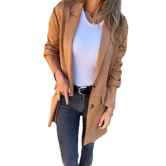 Damen Elegante und bequeme Suede-Blazer EB