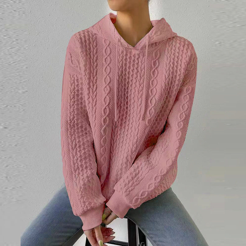 Damen Kapuzenpullover mit Kordelzug und strukturiertem Muster EB