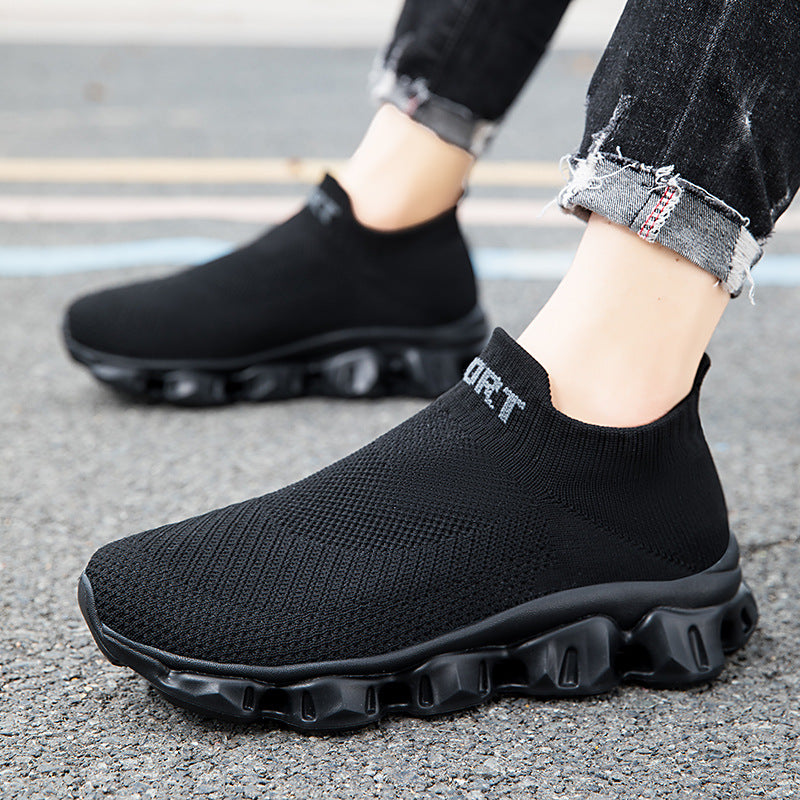 Damen Bequeme Strick-Sneaker mit elastischem Bund EB