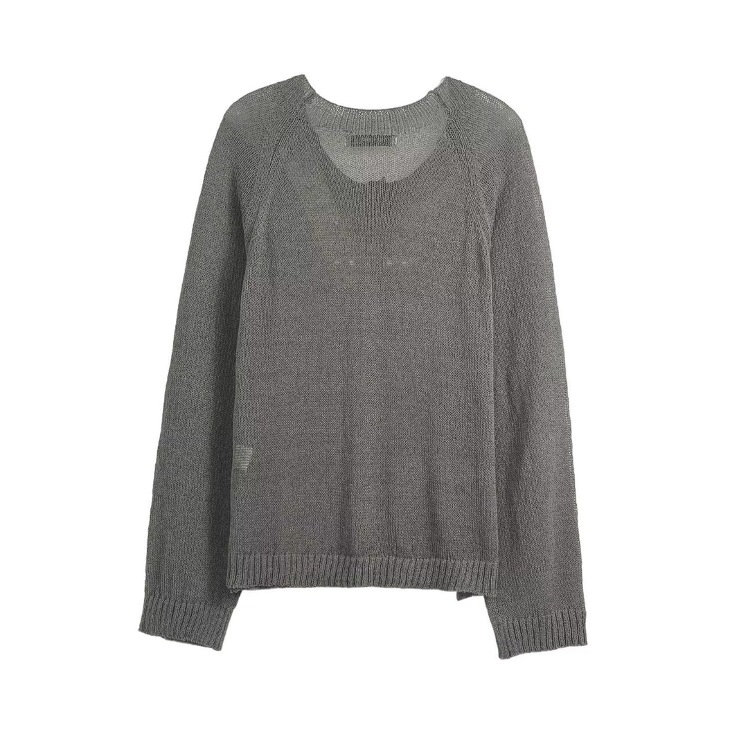 Damen lässiger Pullover mit Knopfdetails EB