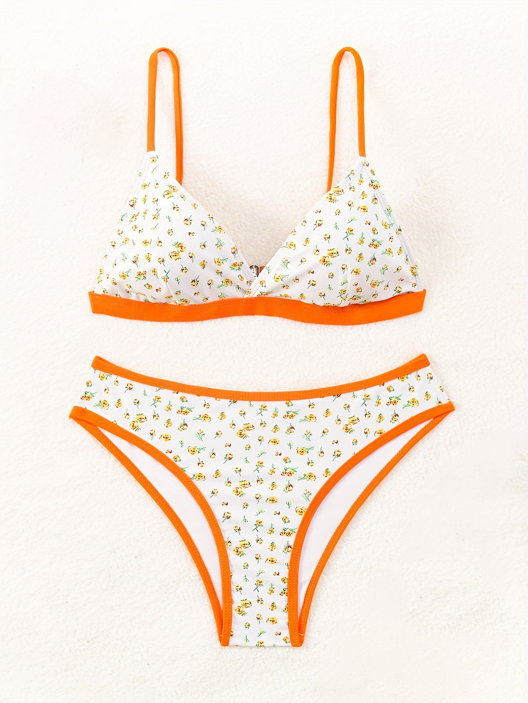 Damen Blumenmuster Bikini mit raffinierter Schnittführung EB