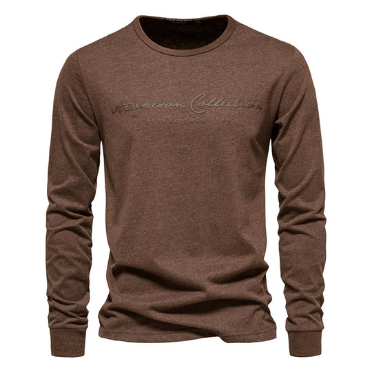 Herren nan minimalistisches Rundhals-Sweatshirt aus Baumwollmischung mit gerippten Bündchen EB