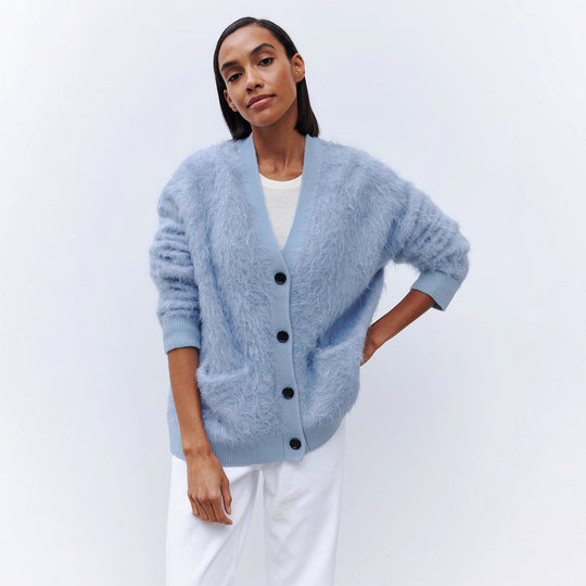 Damen Weicher Cardigan aus Mohair mit Knöpfen EB