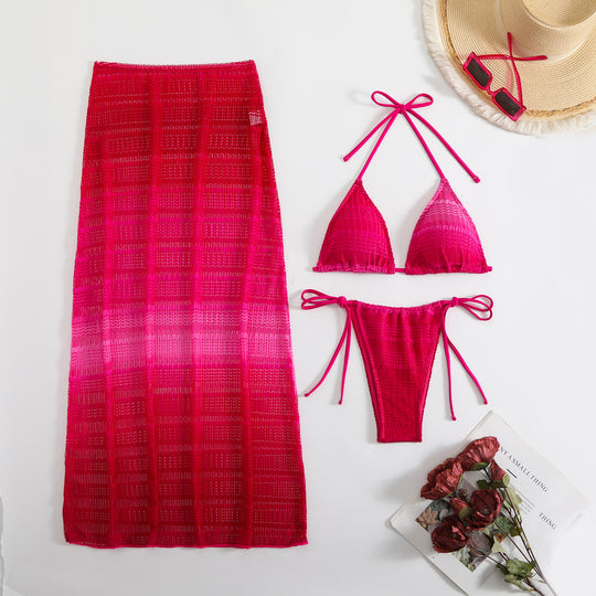 Damen Bikini-Set mit gehäkeltem Design und verstellbaren Trägern EB