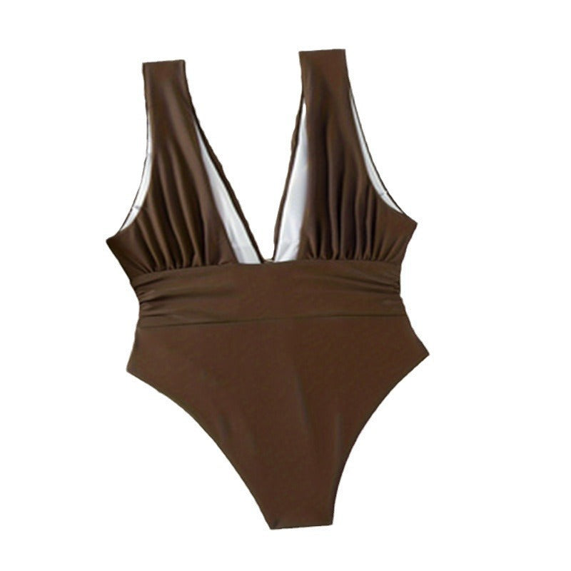 Damen Einteiler Badeanzug mit eleganten Wickeldetails EB