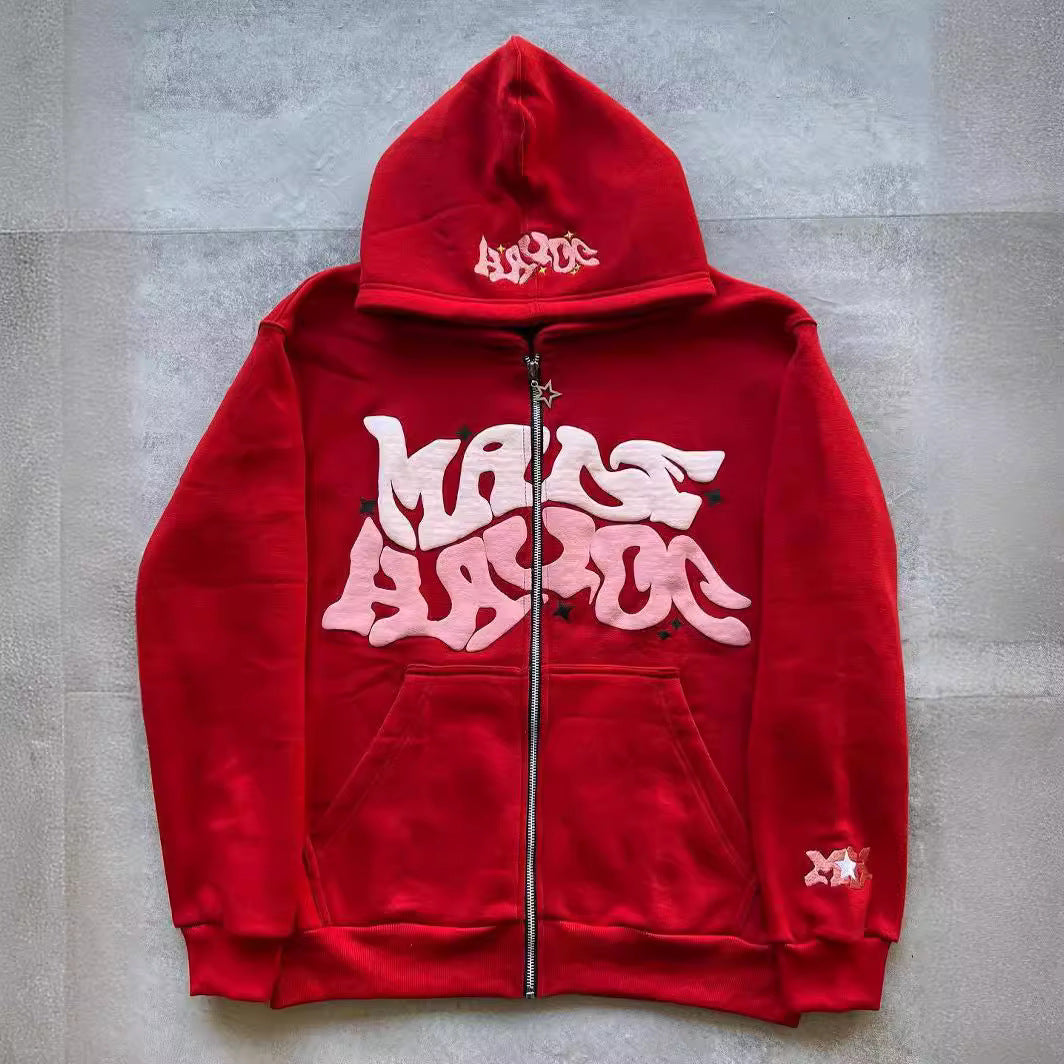 Damen sportliche Kapuzenjacke im urbanen Graffiti-Stil EB