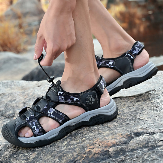 Damen Sportliche Trekking-Sandalen mit rutschfester Sohle und verstellbaren Riemen EB