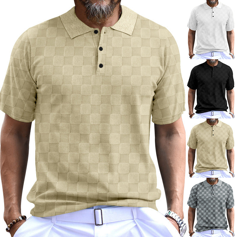 Herren Polo-Shirt mit strukturiertem Design und komfortablem Stehkragen EB
