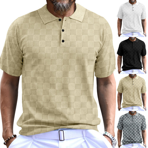 Herren Polo-Shirt mit strukturiertem Design und komfortablem Stehkragen EB
