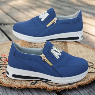 Damen Freizeitsneaker mit elastischem Einschlupf und modischem Reißverschluss EB