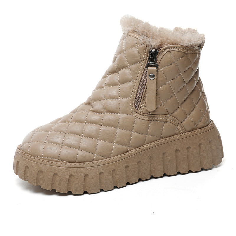 Damen Gefütterte Komfort-Stiefeletten mit wärmendem Fleecefutter und rutschfester Sohle EB