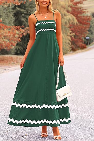 Damen Maxikleid mit eleganten Zierhörnchen und verstellbaren Trägern EB