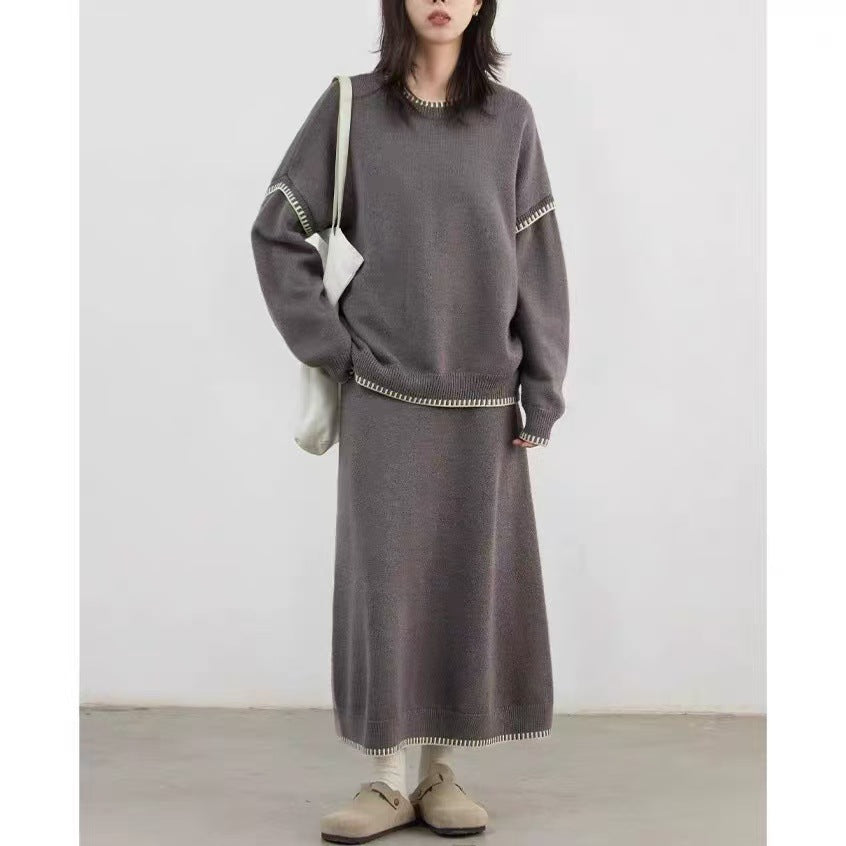 Damen Strickensemble mit lässigem Schnitt und dekorativen Akzenten EB