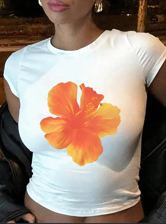 Damen Crop-T-Shirt mit kreativen Schleifen-Details EB