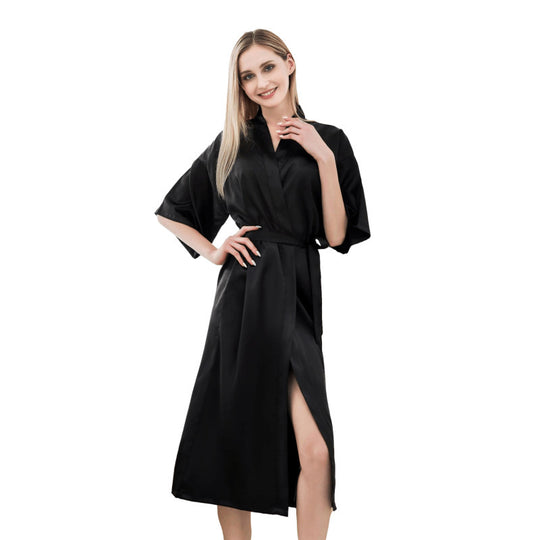 Damen luxuriöser Satin-Bademantel EB