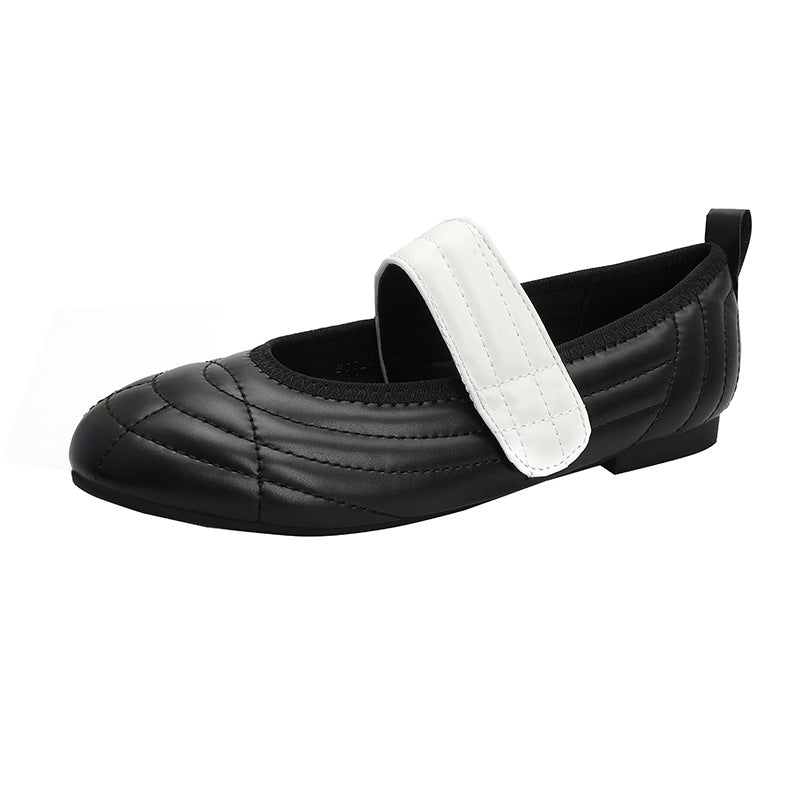 Damen Komfortable Ballerinas mit elastischem Riemen und gepolsterter Innensohle EB