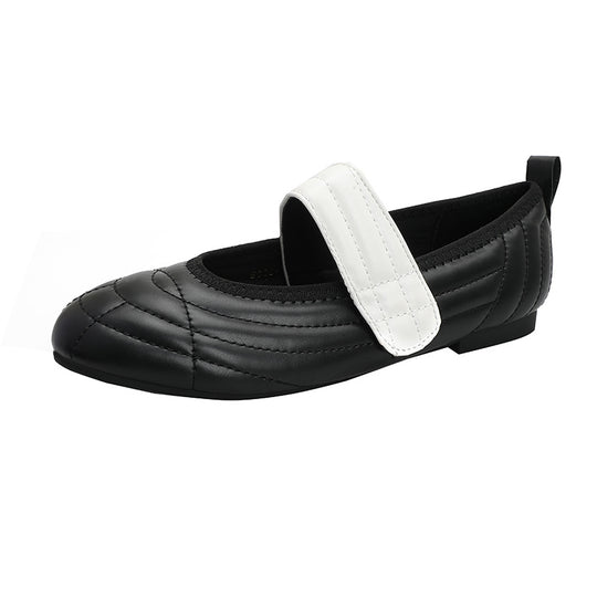 Damen Komfortable Ballerinas mit elastischem Riemen und gepolsterter Innensohle EB