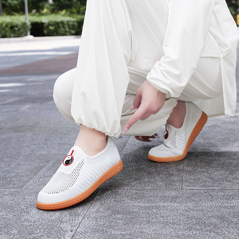 Damen Komfortable Slip-On Sneakers mit atmungsaktivem Obermaterial und rutschfester Sohle EB
