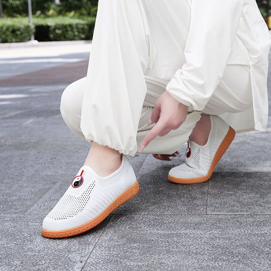 Damen Komfortable Slip-On Sneakers mit atmungsaktivem Obermaterial und rutschfester Sohle EB