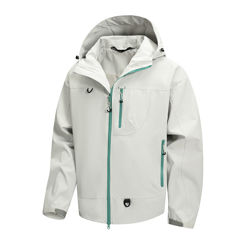 Herren technische Outdoor-Jacke mit Gewebe und verstellbarem Kapuzensystem EB