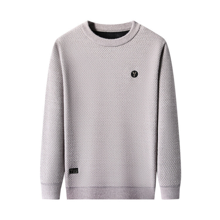 Herren Strukturierter Pullover mit Rundhalsausschnitt und hochwertiger Stricktextur EB