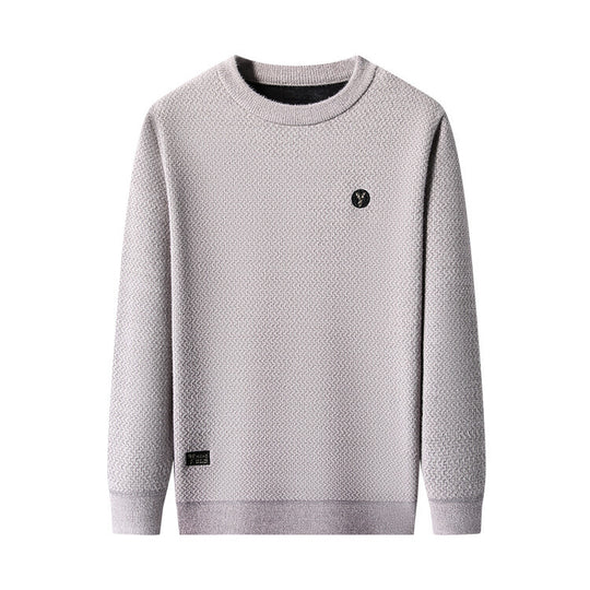 Herren Strukturierter Pullover mit Rundhalsausschnitt und hochwertiger Stricktextur EB