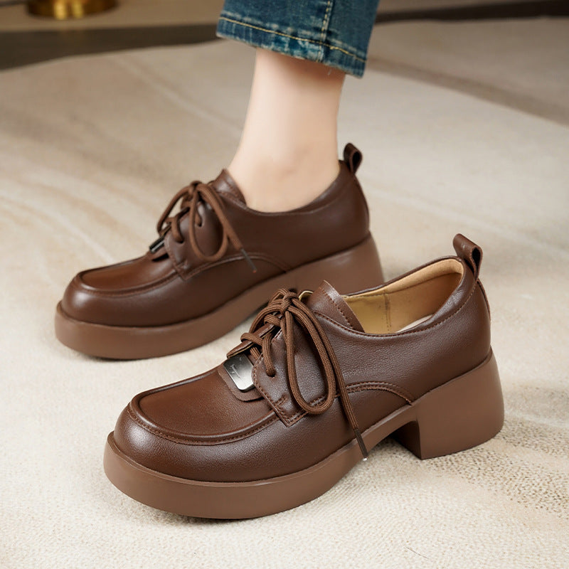 Damen Elegante und moderne Schnürschuhe mit Keilabsatz EB