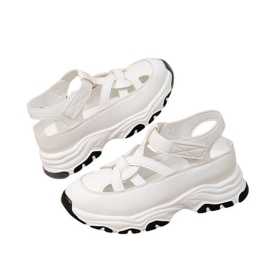 Damen Sportliche Sneaker-Sandalen mit elastischen Riemen und rutschfester Sohle EB