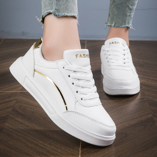 Damen nan niedrig geschnittener Kunstleder Sneaker mit holografischem Fersenbesatz EB