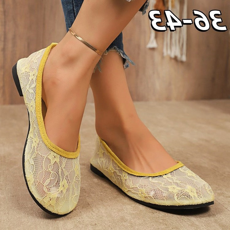 Damen Ballerinas aus zarter Spitze EB