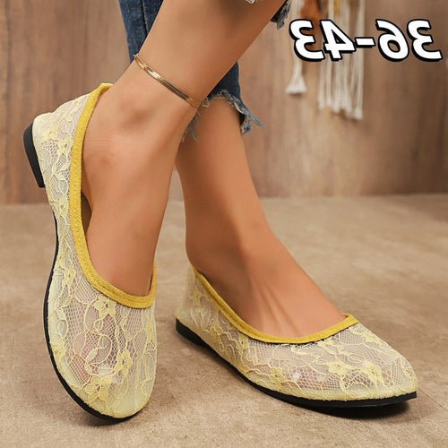 Damen Ballerinas aus zarter Spitze EB