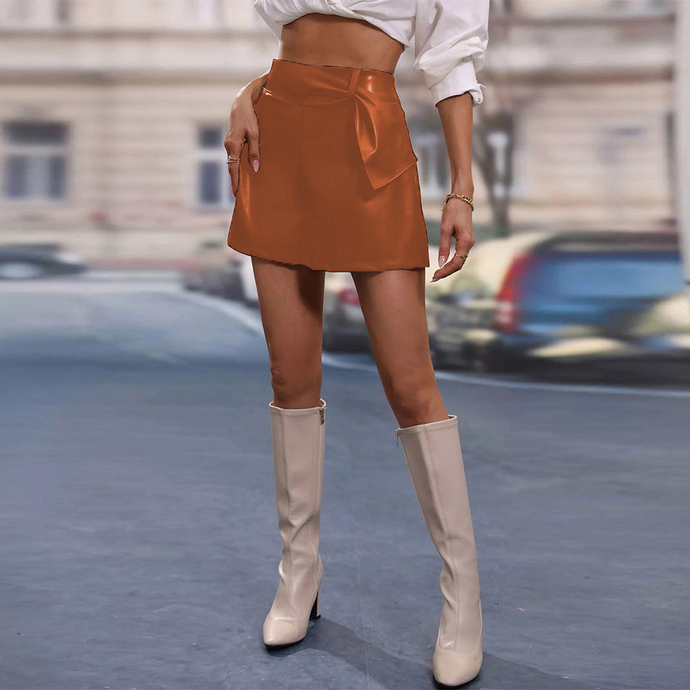 Damen Minirock mit asymmetrischem Schnitt und dekorativer Schleife EB